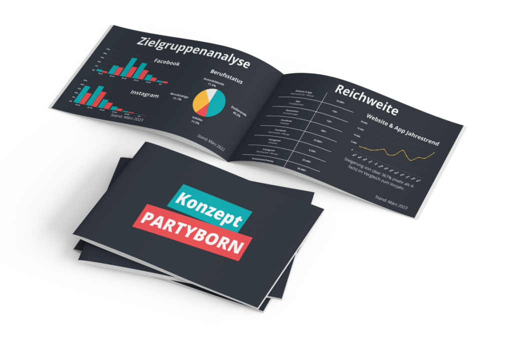 Partyborn Konzeptmappe Mockup Transparent